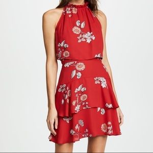BB Dakota red floral halter Cadence dress 4